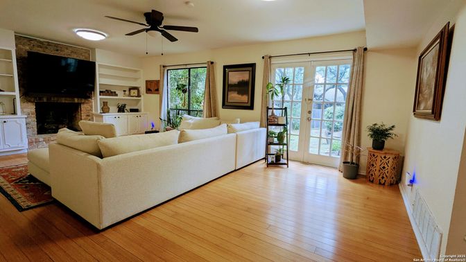 Fireplace, Interior, Living room, Wood Texture Flooring