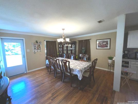 Chandelier, Dining room, Interior, Wood Texture Flooring