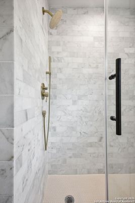Bathroom, Glass Shower, Interior, Marble Walls