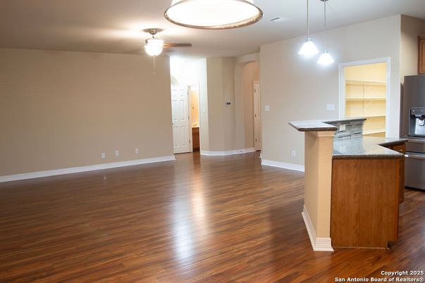 Interior, Kitchen, Pendant Lights, Wood Texture Flooring