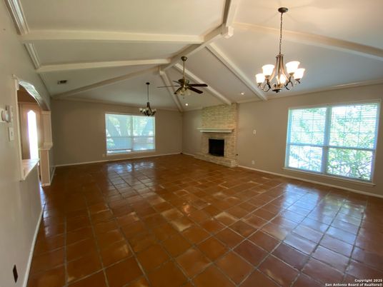 Chandelier, Empty room, Fireplace, Interior, Pendant Lights, Recessed Lighting