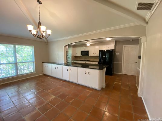 Chandelier, Interior, Kitchen, Stainless Steel Appliances