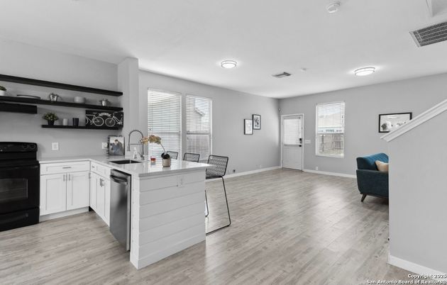 Interior, Kitchen, Recessed Lighting, Wood Texture Flooring