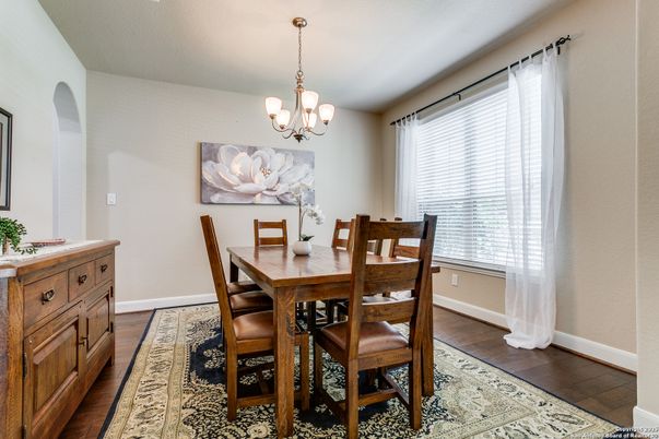 Chandelier, Dining room, Interior, Wood Texture Flooring