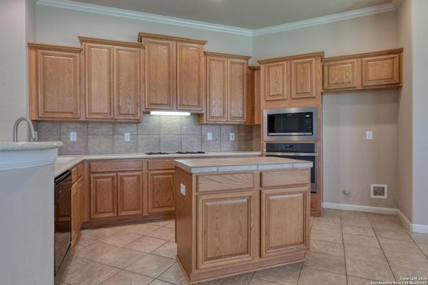 Interior, Kitchen, Recessed Lighting, Tile Countertops