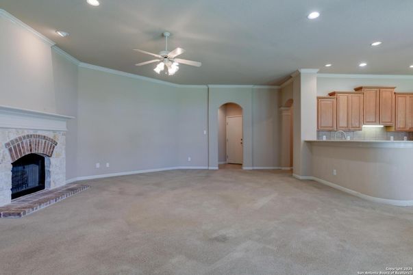 Empty room, Fireplace, Interior, Recessed Lighting