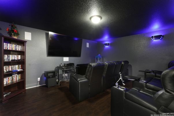 Home Theatre Room, Interior, Theatre Room, Wood Texture Flooring