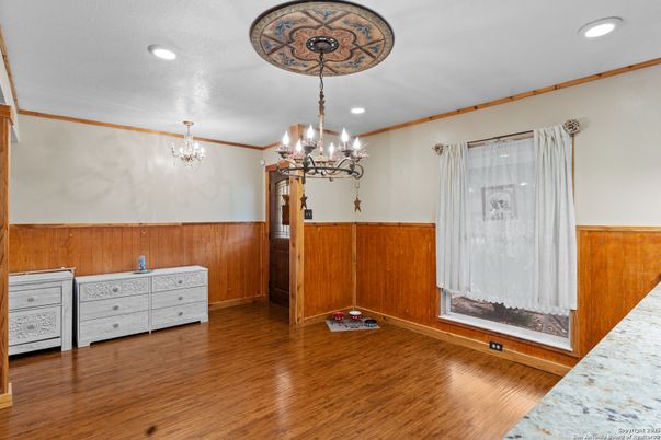 Chandelier, Interior, Recessed Lighting, Wood Texture Flooring