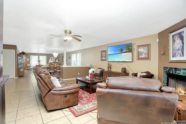 Chandelier, Dining room, Fireplace, Interior, Living room
