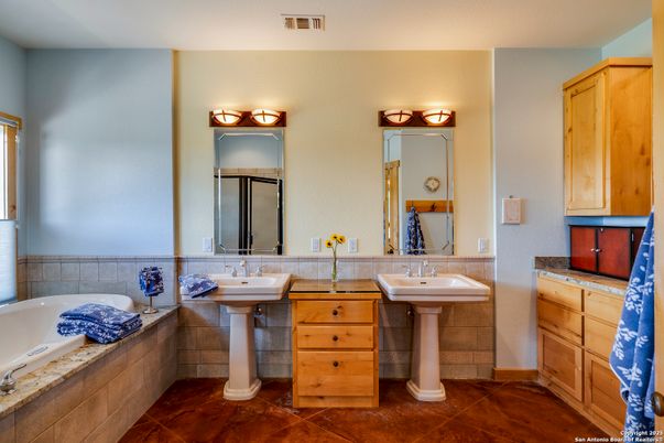 Bathroom, Dual Sink Vanities, Interior, Wood Texture Flooring