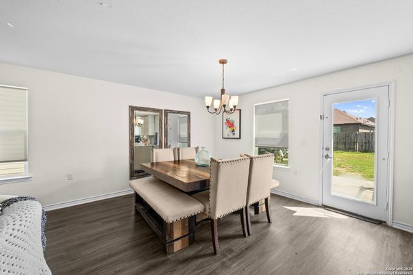 Chandelier, Dining room, Interior, Wood Texture Flooring