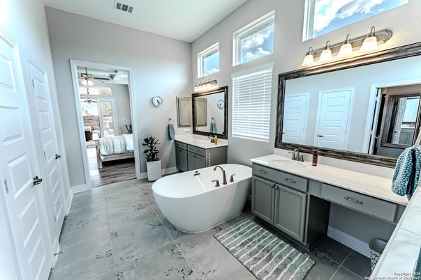 Bathroom, Bedroom, Dual Sink Vanities, Free Standing Baths, Interior