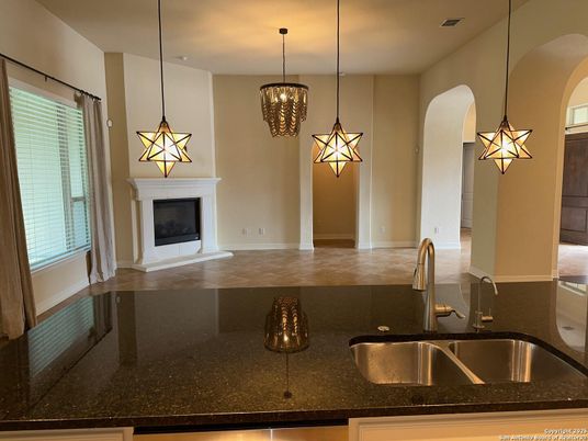 Fireplace, Interior, Pendant Lights