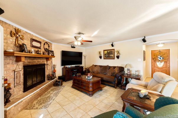 Fireplace, Interior, Living room, Stone Walls
