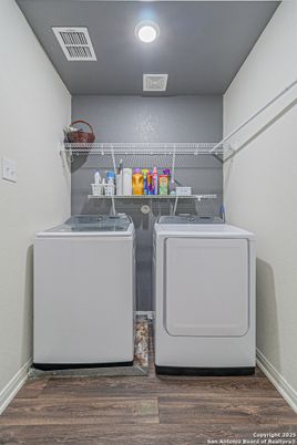 Interior, Recessed Lighting, Utility Closets, Washer, Wood Texture Flooring