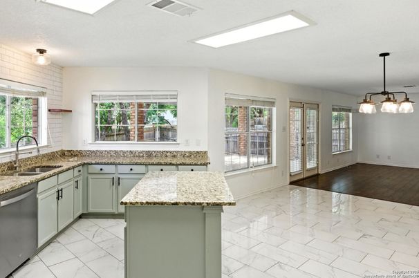 Interior, Kitchen, Marble, Pendant Lights
