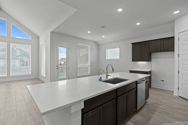 Interior, Kitchen, Recessed Lighting, Wood Texture Flooring
