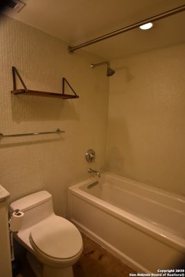 Bathroom, Interior, Recessed Lighting, Wood Texture Flooring