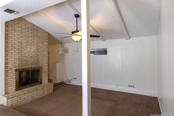 Empty room, Fireplace, Interior, Stone Walls
