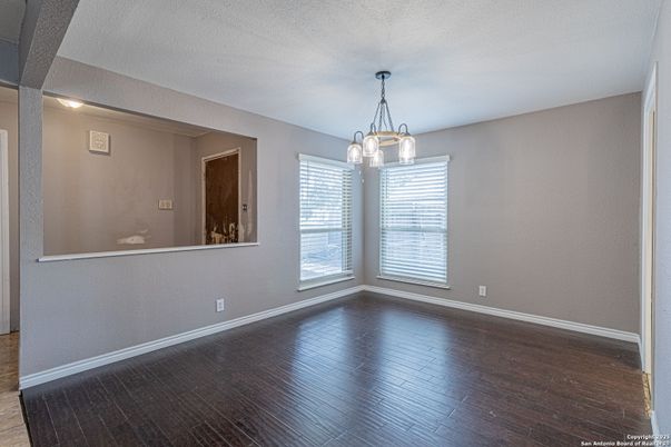 Chandelier, Empty room, Interior, Pendant Lights, Wood Texture Flooring