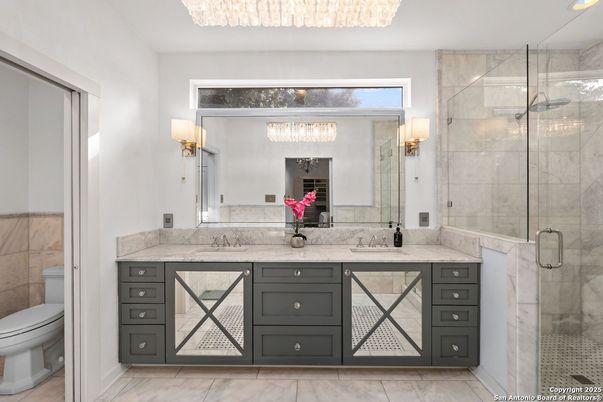 Bathroom, Glass Shower, Interior, Marble Walls
