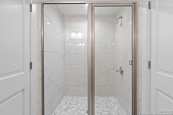 Bathroom, Glass Shower, Interior, Marble Walls