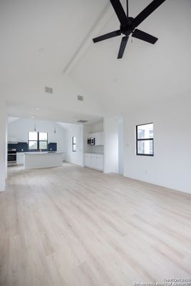 Empty room, Interior, Pendant Lights, Wood Texture Flooring