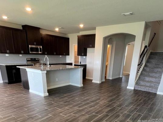 Interior, Kitchen, Recessed Lighting, Wood Texture Flooring