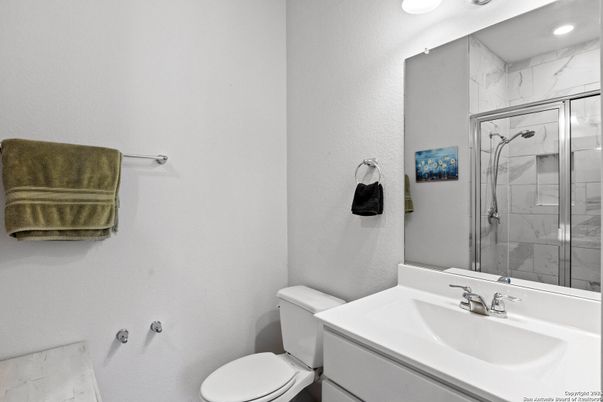 Bathroom, Glass Shower, Interior, Marble Walls, Recessed Lighting