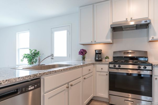 Interior, Kitchen, Stainless Steel Appliances, Wood Texture Flooring