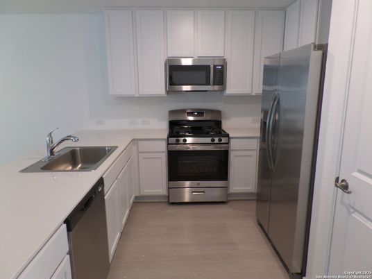 Interior, Kitchen, Stainless Steel Appliances, Wood Texture Flooring