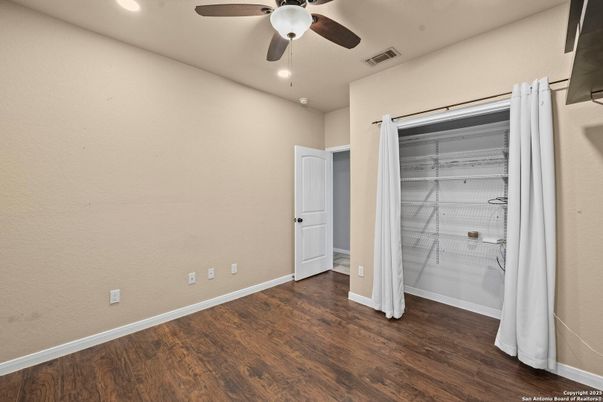 Bathroom, Empty room, Interior, Recessed Lighting, Wood Texture Flooring