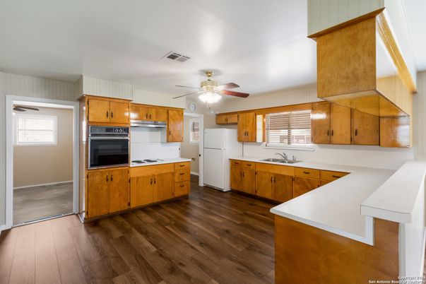 Interior, Kitchen, Wood Texture Flooring
