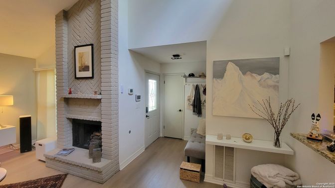 Fireplace, Interior, Wood Texture Flooring