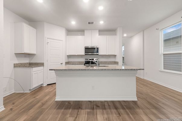 Interior, Kitchen, Recessed Lighting, Wood Texture Flooring