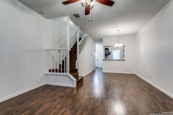 Chandelier, Empty room, Interior, Wood Texture Flooring