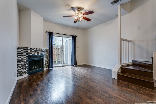 Empty room, Fireplace, Interior, Wood Texture Flooring