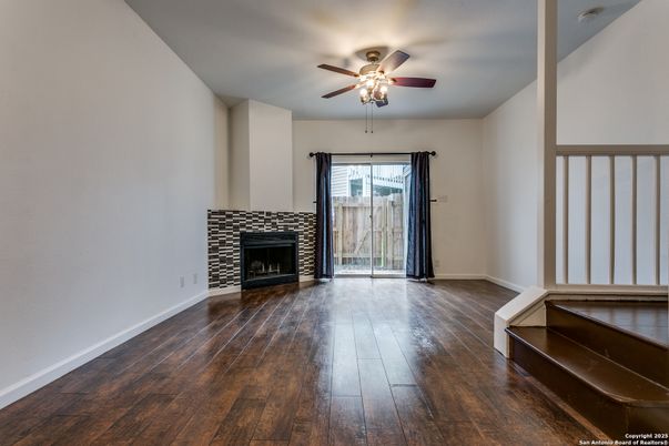 Empty room, Fireplace, Interior, Wood Texture Flooring