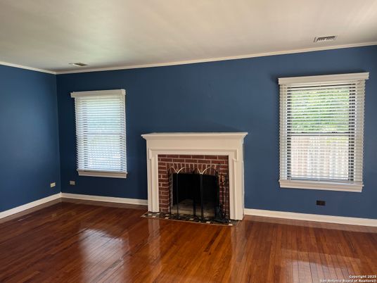 Empty room, Fireplace, Interior, Wood Texture Flooring