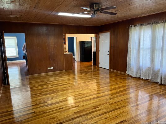 Empty room, Interior, Recessed Lighting, Wooden Ceilings, Wood Texture Flooring, Wooden Walls