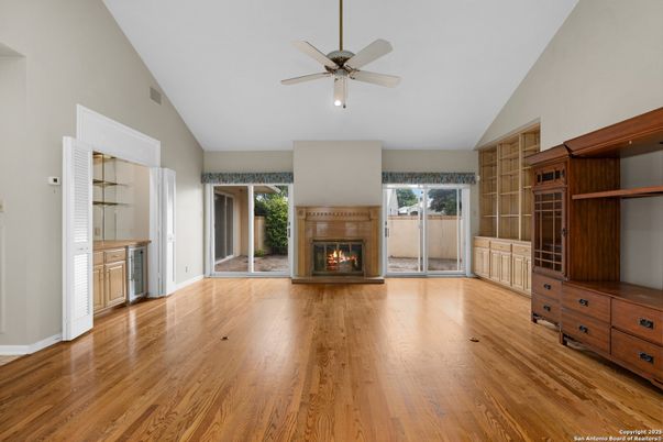 Empty room, Fireplace, Interior, Wood Texture Flooring