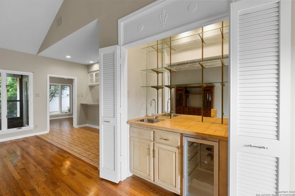 Interior, Kitchen, Recessed Lighting, Wood Texture Flooring