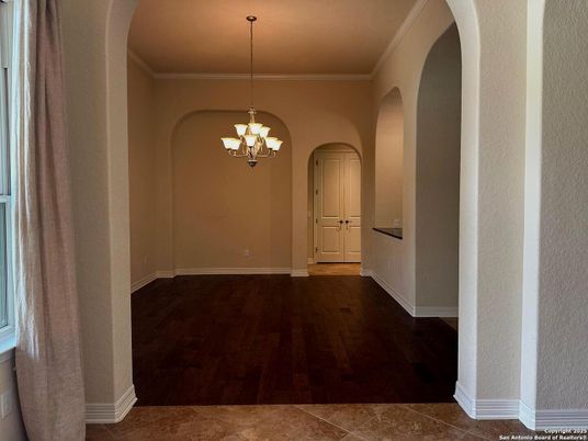 Chandelier, Empty room, Interior, Wood Texture Flooring