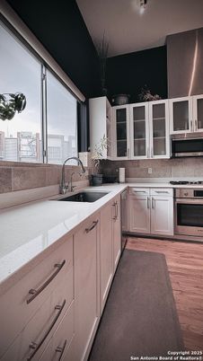 Interior, Kitchen, Stainless Steel Appliances, Wood Texture Flooring