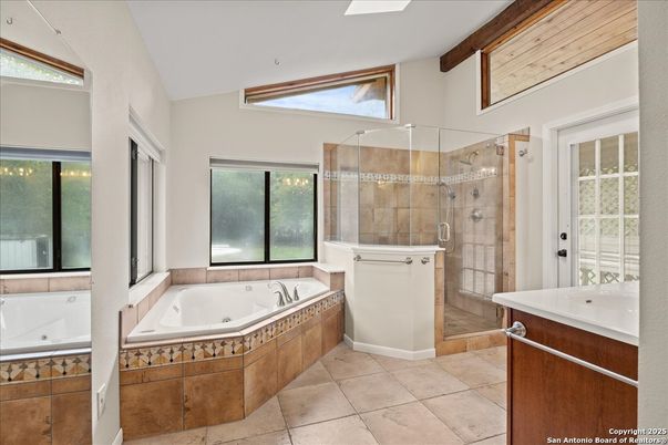 Bathroom, Glass Shower, Interior, Wooden Beams