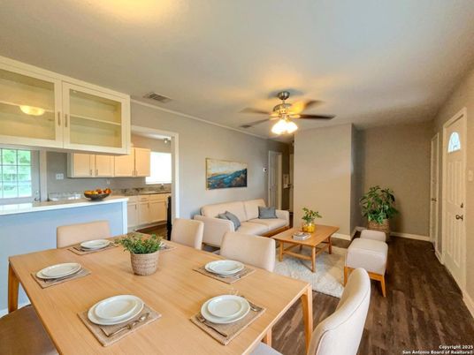 Dining room, Interior, Kitchen, Living room, Wood Texture Flooring