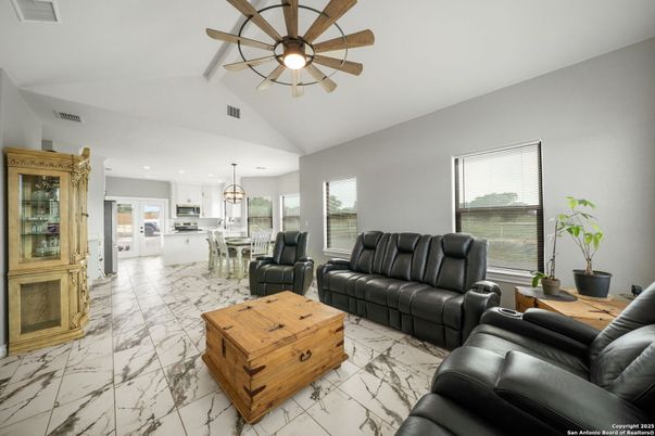 Interior, Kitchen, Living room, Marble, Pendant Lights, Recessed Lighting