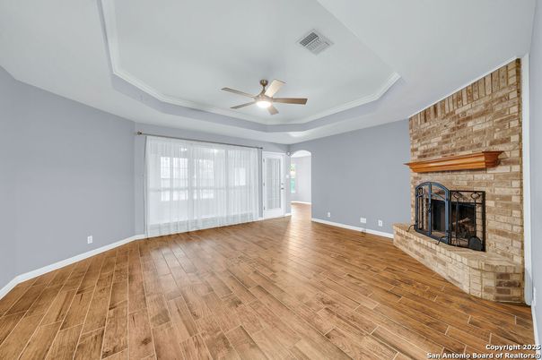Empty room, Fireplace, Interior, Wood Texture Flooring