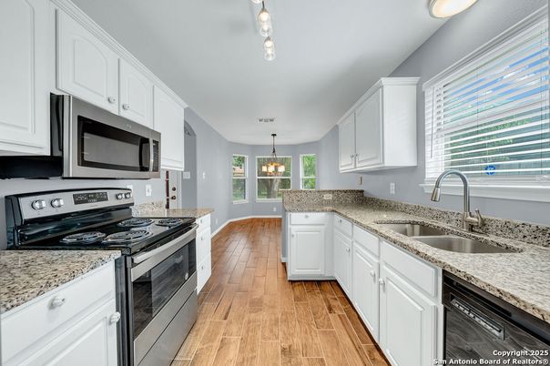 Chandelier, Interior, Kitchen, Pendant Lights, Wood Texture Flooring