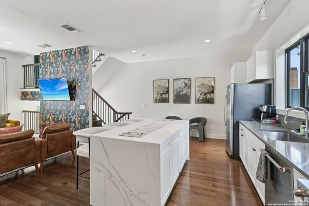 Interior, Kitchen, Recessed Lighting, Wood Texture Flooring